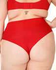 VENTE FINALE- Daily Luxe Culotte Taille Haute Cheeky Rouge