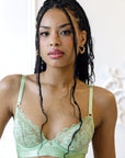 VENTE FINALE- Casual Soutien-gorge Plongeant Vert Pastel