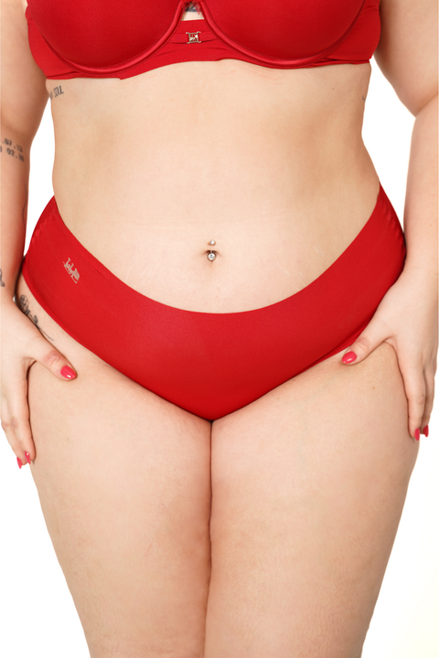 VENTE FINALE- Daily Luxe Culotte Taille Haute Cheeky Rouge