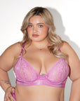 Casual Purple Plunge Bra