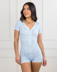 LILUNDERWEAR Sophia combishort Bleu - lingerie vue de face